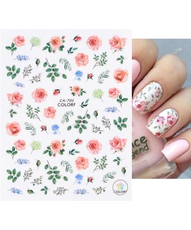 Flowornament 3D Nail Stickers - 5 Sheets Decals for Nail Art | Designer Flower Nail Design - Buy Online on GoSupps.com