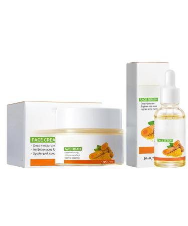 Beslibate Turmeric Face Cream 50g + Turmeric Serum 30ml to remove dark spots brightens and evens skin tone turmeric serum to correct oil spots cream5-5