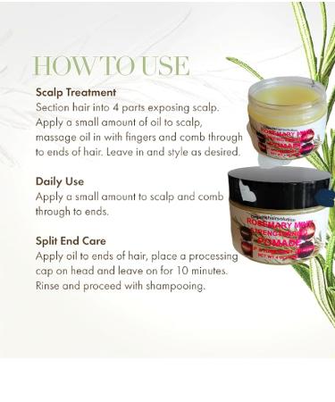 Organic Rosemary Mint Hair Pomade - Strengthening Grease for All Hair Types | Scalp & Hair Treatment (4 OZ) - International Shipping Available - Buy Online on GoSupps.com