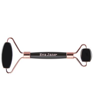 EVA JANE Roller & Gua Sha Stone Set - Anti-Aging Black Obsidian Facial Care Tool for Relaxation & Skin Benefits - Buy Online on GoSupps.com