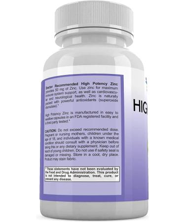 Zinc Picolinate 50mg Immune Support Supplement - 120 Veggie Capsules, High Potency Pure Zinc for Adults & Kids - Well-Absorbed Formula for Optimal Health - 120 Count - Buy Online on GoSupps.com