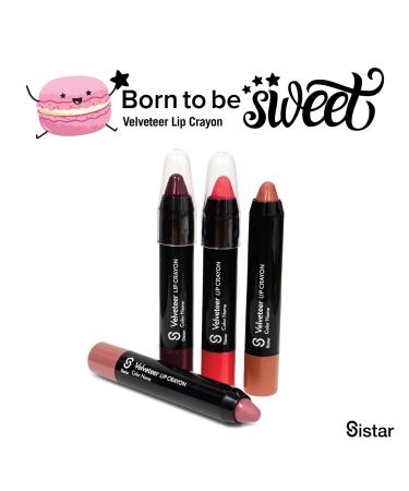 Sistar Born To Be Sweet Velveteer Lip Crayon - Longwear Chocolate Scented Lip Color for International Shipping - Buy Online on GoSupps.com