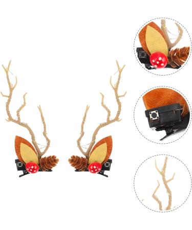 minkissy 2 Pairs Christmas Glow Barrette Christmas Hairpin Glowing Hairpin Girl Hair Accessories Girls Hair Ties Hair Ornaments for Women Xmas Hair Clips Antlers Deer Horns Hair Holder Ear - Buy Online on GoSupps.com