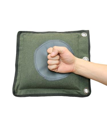 ZooBoo Wing Chun Kung Fu Wall Bag Canvas Leather Kick Boxing Striking Punch Bag Leather Army Green
