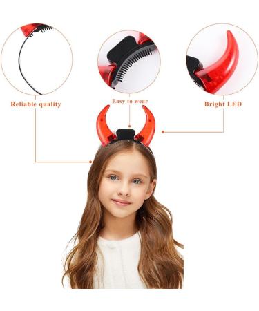 minkissy Led Light up Devil Horn Headband Light Up Halloween Headband Light Up Ox Horn Headband Halloween Devil Costume Accessory for Women Men - Buy Online on GoSupps.com