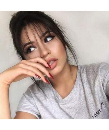 Remy Human Hair Clip in Air Bangs Extension - Neat Hand Tied Front Fringe for Women (Black) - Buy Online on GoSupps.com