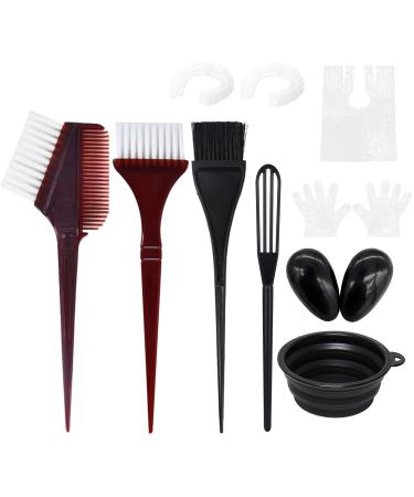22 Piece Hair Dye Brush Kit Hair Dye Bowl and Brush Set Kit Tint Brush Earmuffs Mixing Spoon Gloves and Disposable Shawl Shower Cap Hair Dye Bowl Your DIY Salon Hair Coloring Kit.