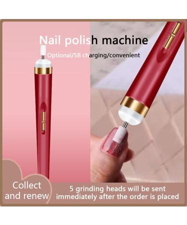 Dajidafu ABS Electric Nail Drill Portable Handheld 200mAh Adjustable Battery Powered Replacement 3.7V Manicure Pedicure Mill Red - Buy Online on GoSupps.com