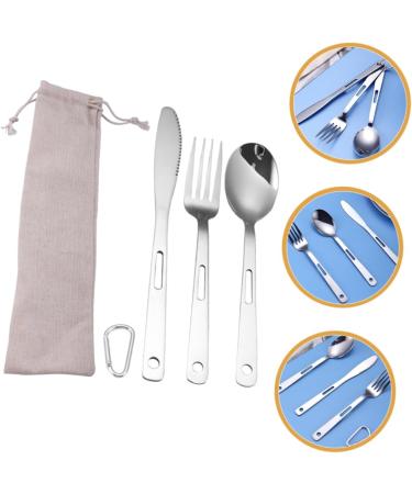 BESPORTBLE Travel Cutlery Titanium Camping Utensils Camping Picnic Cutlery Utensil Set Spoon Fork Knife Portable Picnic Cutlery Kit Camping Cutlery - Buy Online on GoSupps.com