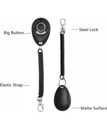 Txibi 2Pack Pet Dog Training Clicker with Wrist Strap - Durable Lightweight Easy to Use Pet Clickers for Cats Puppy Birds Horses (Black + Blue) - Buy Online on GoSupps.com