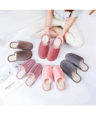 Pink Fluffy Slippers Women Ladies Slippers Fluffy Comfortable Keep Warm Autumn and Winter Slippers Cozy House Shoes Home Flat Ultra-Soft for Indoor Outdoor Slipper Men Couple Slippers (F 26.5CM) - Buy Online on GoSupps.com