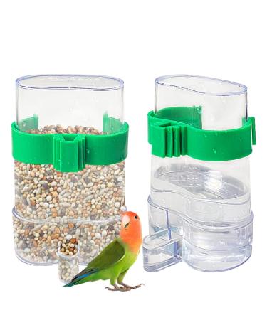 2 PCS Automatic Bird Water Dispenser Parrot Bird Water Feeder Bottles Bird Drinker Seed Food Container Parakeet Cage Accessories for Parakeet Budgies Cockatiel Lovebird Small Birds Canary Finch