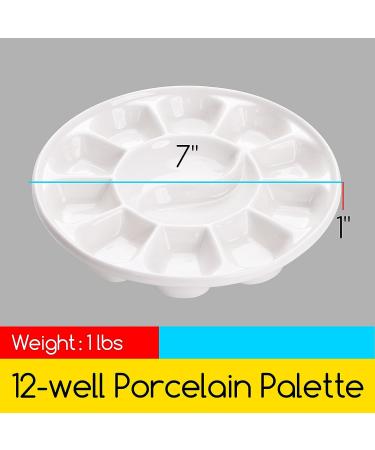 MEEDEN 12-Well Round Porcelain Watercolor Paint Palette - Ideal for Watercolor, Gouache, Acrylic, and Oil Painting - Buy Online on GoSupps.com