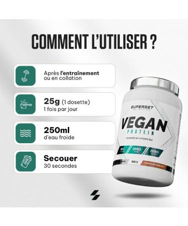 Superset Nutrition - 100% Vegan Protein (900g) - Vegetable protein mix - Pea Rice Coconut and Pumpkin + Vitamin B12 - The best alternative to classic whey - Almond & Vanilla - Buy Online on GoSupps.com