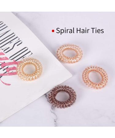 EZbobbles 12 Pack Spiral Hair Ties | Telephone Cord Ponytail Holders for Girls & Women | Color 9 - No Crease Durable & Stylish Hair Accessories - Buy Online on GoSupps.com