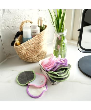 21-Piece Eco Lily Reusable Makeup Remover Pads Set - Gentle Cotton Bamboo, Includes 7 Eye Makeup Remover Pads, 7 Face Pads, and 7 Exfoliating Cleansing Pads - Buy Online on GoSupps.com