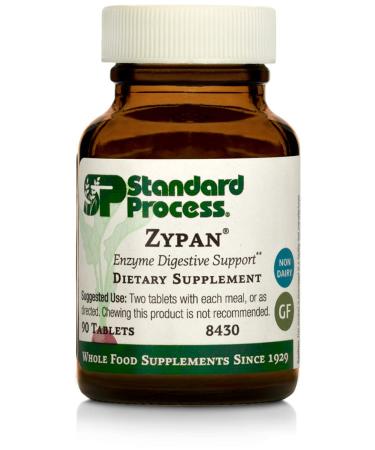 Standard Process Zypan - Whole Food Digestion and Digestive Health with Pepsin, Betaine Hydrochloride (Betaine HCl) and Pancreatin - Gluten Free - 90 Tablets