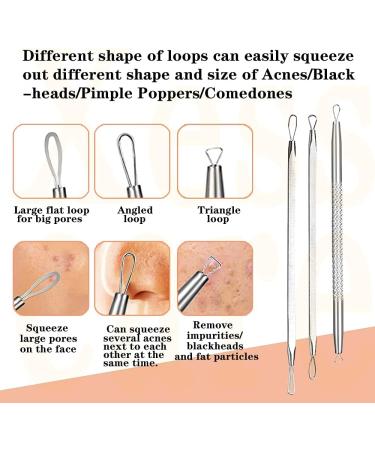 Xesscare 16-Piece Pimple Popper Tool Kit | Blackhead & Acne Removal Set with Metal Case | Professional Whitehead Tweezers | Facial Nose & Forehead Extraction Tools (Silver-1) - Buy Online on GoSupps.com
