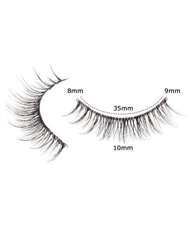 gootrades Short False Eyelashes 10 Pairs - Natural Look, Clear Band, 10mm Small Wispy Cat Eye Lashes for Everyday Wear, Hooded Eyes, Glasses Wearers - Buy Online on GoSupps.com
