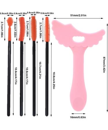Fovolat Silicone Mascara Stencil Stencil Template Silicone Applicator Shield Ergonomic Handle Makeup Aid Tool for Dating Daily Use Night Out Pink + Eyelash Brush - Buy Online on GoSupps.com