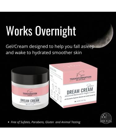 Dream Cream Menopause Skincare Night Cream with Hyaluronic Acid, Niacinamide, Peptides, Melatonin, and Magnesium - Overnight Face Mask for Rested + Restored Skin | 2 See Transformation - Buy Online on GoSupps.com