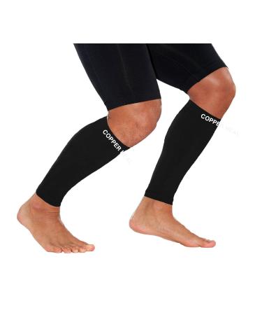 COPPER HEAL Calf Compression Sleeves - 1 Pair for Muscle Strains | International Shipping Available - Buy Online on GoSupps.com