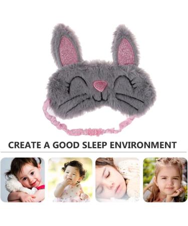 2pc Cartoon Eyepatch Masks - Cute Animal Design for Girls, Women - Plush Rabbit Eye Cover for Sleep and Shade - Grey - Buy Online on GoSupps.com