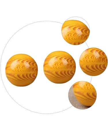 CLISPEED 2pcs Sea Willow Health Ball - Quartz Baoding Lacrosse Balls for Deep Tissue Massage & Muscle Relaxation - Natural Resin Trigger Point Balls - 5x5CM Yellow - Buy Online on GoSupps.com
