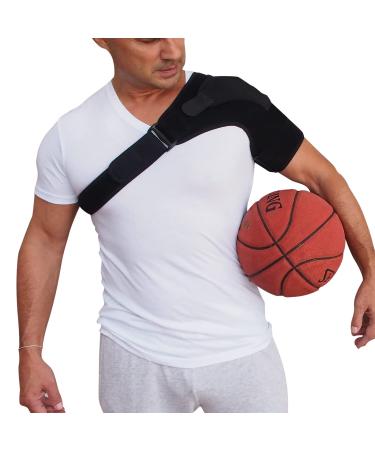 Recovery Shoulder Brace for Men and Women Adjustable Shoulder Stability Support Brace with Ice Bag Pocket for Injuries Sprain Dislocation Arthritis Fits Left and Right Arm Black
