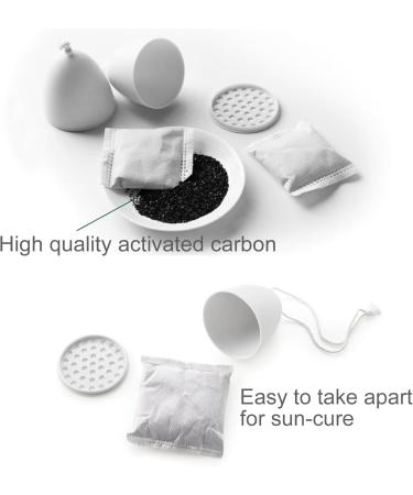 PLTVNM Natural Air Purifying Charcoal Bags with Hooks - Eco-Friendly Oval Shape (6 Pack) - Ideal for Home & Travel - Buy Online on GoSupps.com