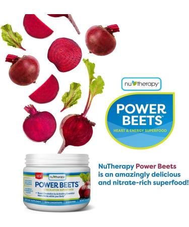 Nu-Therapy Power Beets - Super Concentrated Circulation Superfood - Acai Berry Pomegranate Flavor - Non-GMO Beet Juice Powder - 30 Servings - 5.8 oz - Buy Online on GoSupps.com