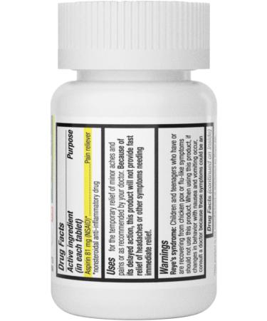 HealthA2Z Aspirin 81 mg - DYE Free Pain Relief (200 Count) | Reduces Aches Cramps Fever & Headaches | Low Strength NSAID - Buy Online on GoSupps.com