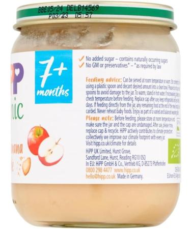 HiPP Organic Apple and Banana Crumble Baby Food Jar 6x 160g - 7+ Months - Buy Online on GoSupps.com