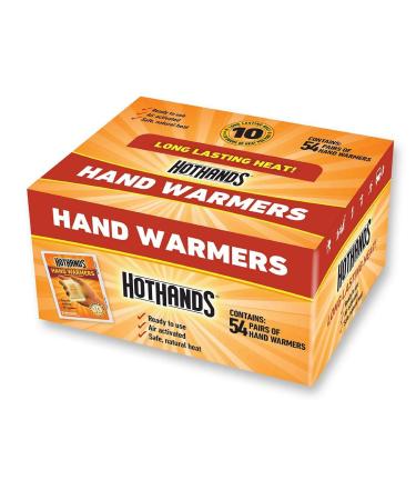 HotHands Hand Warmers - Long Lasting Safe Natural Odorless Air Activated Warmers - 54 Pairs (54 Pairs of Hand Warmers)