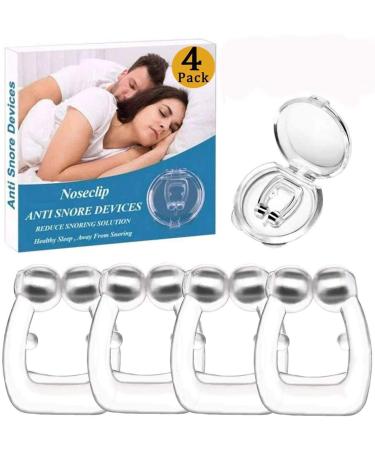 Clipple Silicone Magnetic Nose Vents Sleep Aid Devices Upgraded Best Solution Nose Vents to Ease Breathing Mini Transparent Silicone Night Sleep Guard- 4PCS (Transparent)