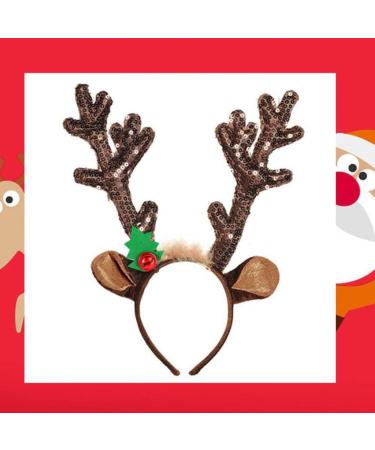 amangul Christmas Headband Reindeer Antler Santa Snowman Hair Hoop Holiday Headpiece(A) - Buy Online on GoSupps.com