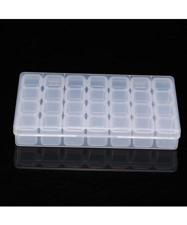 Natudeco 28 Grids Nail Rhinestone Box Craft Bead Storage Box Replaceable Nail Embellishment Storage Box for Jewel Crystal - Buy Online on GoSupps.com
