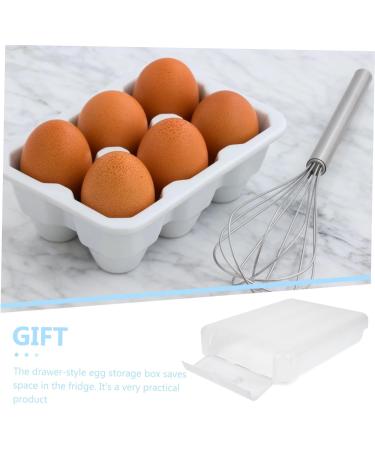 Drawer Refrigerator Egg Drawer-type Supply Tray Accessory Household Storage Fridge re-usable White 33X25X8cm - Buy Online on GoSupps.com