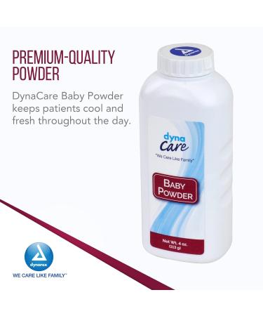 Dynarex Baby Powder 4 oz 48-Pack - Talcum Powder for Men, Women, Kids & Elderly - Moisture Absorber, Prevents Itching & Chafing - Gentle On Skin - Hospital & Home Use - Buy Online on GoSupps.com