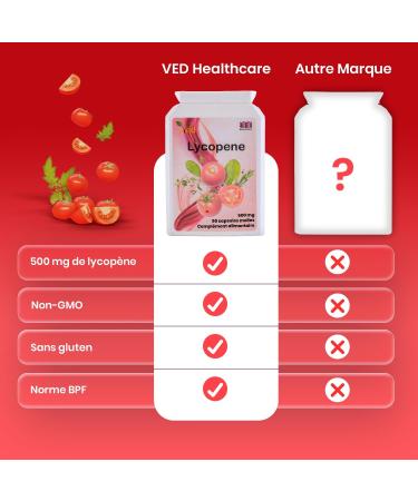 Suppl ments de lycop ne Ved | Super force sant de la prostate et du c ur | Super antioxydant | 500 mg 360 capsules molles. - Buy Online on GoSupps.com