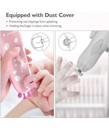 Baby Electric Nail File Trimmer with 10 Grinding Heads and LED Light - Safe and Quiet Baby Nail Care Tool for Newborns and Toddlers - Buy Online on GoSupps.com