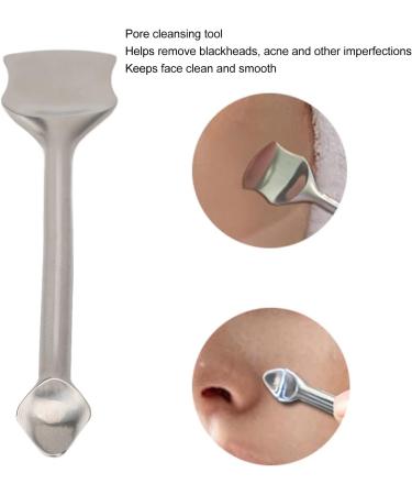 Pore Prep Tool Portable Stainless Steel Blackhead Remover Double Head Blackhead Cleaning Tool Facial Pore Cleaner Scraper for Acne Comedone Blackhead Whitehead Popping - Buy Online on GoSupps.com