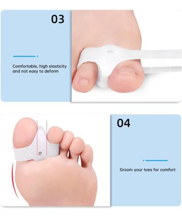 Orthopedic Toe Separator Corrector 5 Pack Set - Men & Women Big Toe Straightener for Hallux Valgus Correction & Relief - Non Surgical Invisible Foot Care Tape - One Size - Buy Online on GoSupps.com