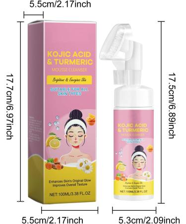 Crsetmyth Turmeric Kojisure facial cleanser Kojic acid and turmeric mousse cleanser exfoliating mousse cleansing fighting acne skin oil and water exchange 100ml - Buy Online on GoSupps.com