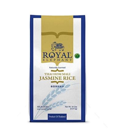 Royal Elephant Premium Thai Jasmine Rice - 2lb | NON-GMO, Gluten-Free, Kosher & Cholesterol Free | Authentic & Flavorful Thai Hom Mali Jasmine Rice 2 Pound