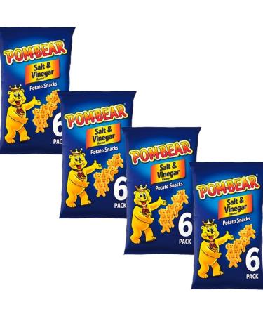 04 x Pom Bear Salt & Vinegar Multipack Crisps 6 Pack(24 mini bags) | VIMIX - Buy Online on GoSupps.com