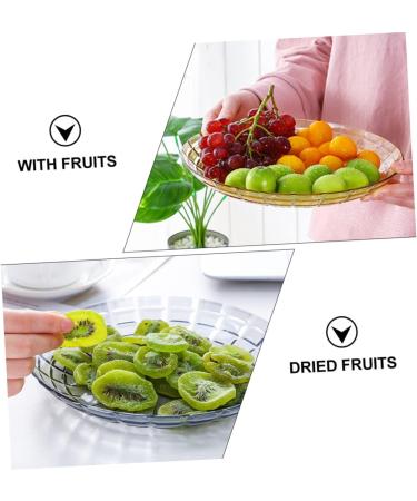 PRETYZOOM Home Fruit Tray 4pcs Snack Dried Multifunction Plates Fruits Small Household Candy Fruit Style European Trays Home 21X21CM Yellow - Buy Online on GoSupps.com