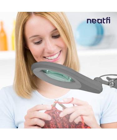 Neatfi Bifocal 1 200 Lumen Super LED Lamp with Clamp - Dimmable 60 SMD LEDs Adjustable Arm 5 & 20 Diopters Silver - Ideal for Crafting & Reading - Buy Online on GoSupps.com