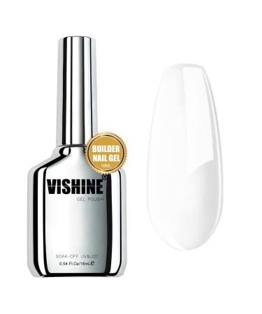 Vishine Builder Nail Gel 16ml Clear Gel Builder for Nails Hard Gel Builder Nail Strengthener Construction Gel Base Gel False Nail Tips Glue Gel in a Bottle Salon Nail Art DIY Buidler Nail Gel-16ml