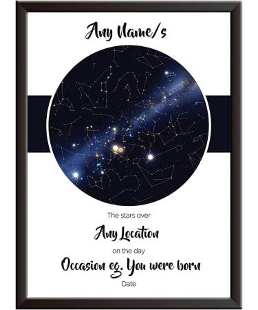 Personalized Sky/Star Map Print: Unique Gift for Birth, Christening, Mother's Day, Father's Day - Custom Night Sky Poster for Any Location - Picture/Print Only - Buy Online on GoSupps.com